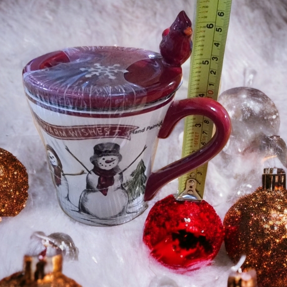 ๐๏ธ St Nicholas Square Hand Painted Yuletide Cup & Coaster Set 'Warm Wishes' - Picture 5 of 5